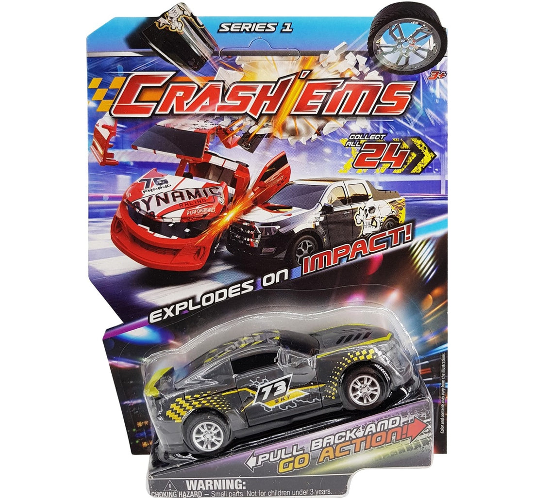 Crash'ems Sky Pull Back Car for Kids, 3Y+, Multicolour
